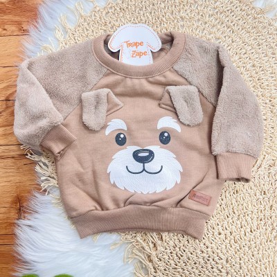  Conj. Casaco Cachorrinho e Calça de Moletom - Marrom